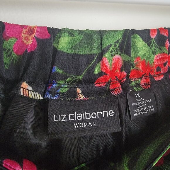 Liz Claiborne Floral Skirt 1X Plus Size - Picture 2 of 3